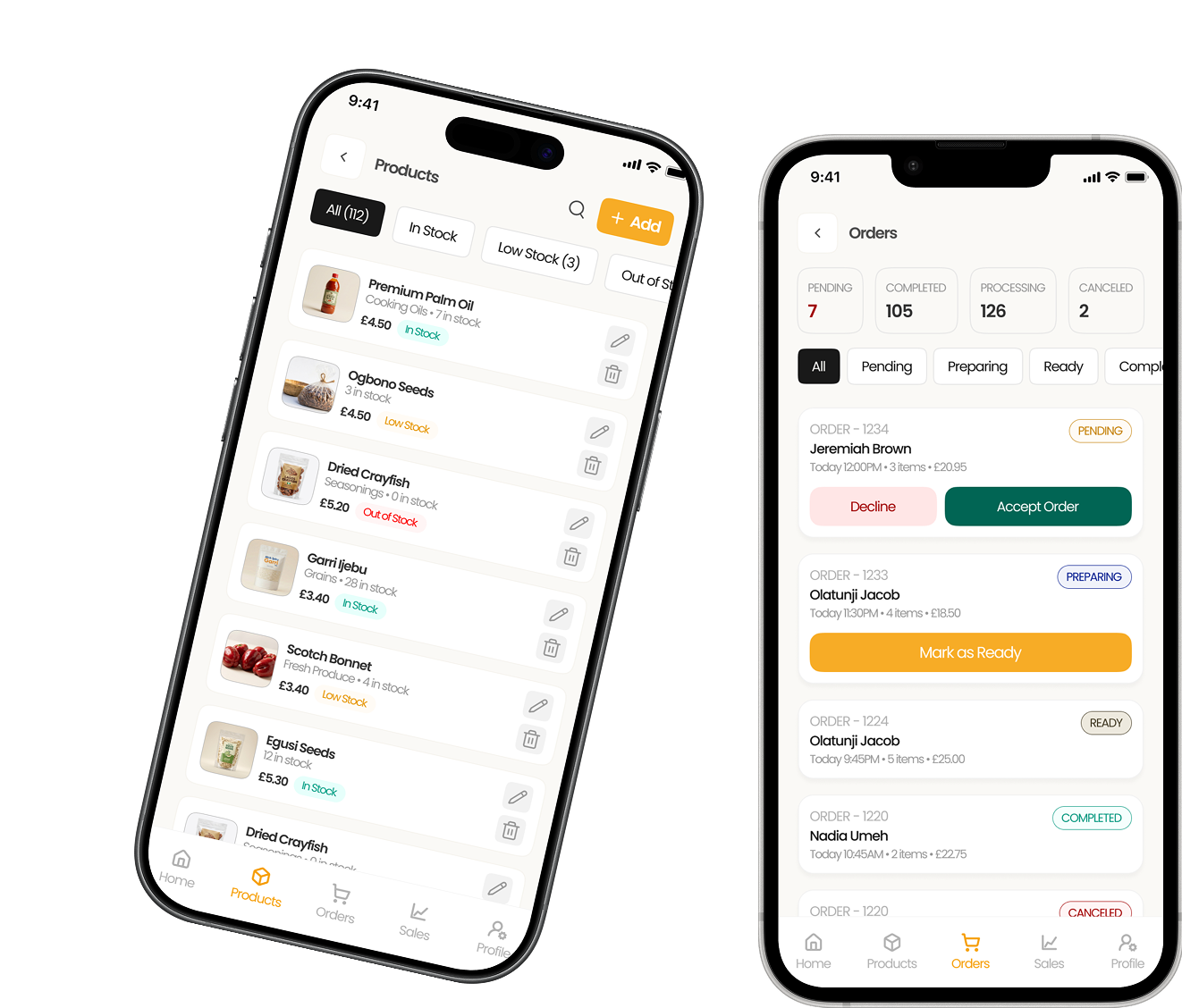 Vendor management screens
